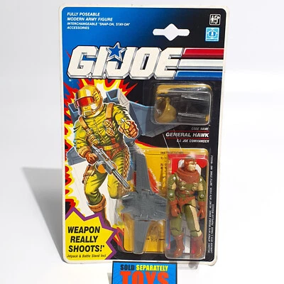 GI Joe GENERAL HAWK Armas Reino Unido realmente dispara Euro Internacional MOC Tarjeta sellada Foto 1 de 4