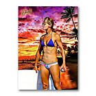 Freida Zamba Sunset Surfer Sketch Card Limited 02/20 Dr. Dunk Signed