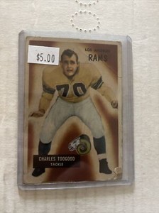 1955 Charles Toogood Los Angeles Rams Bowman Football Card #89