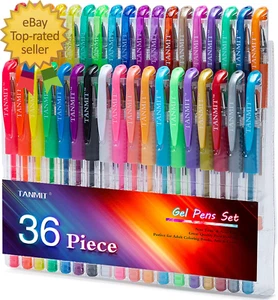 Gel Pens 36 Colors Gel Pens Set for Adult Coloring Books Colored Gel Marker - Picture 1 of 8