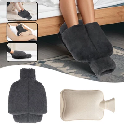 Hot Water Bottle Foot Warmer with Cover- 2L Plush Heated Slippers for Cold Feet/ - Image 1 of 4