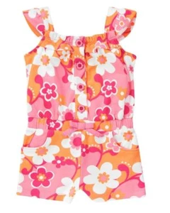 Gymboree Regenbogen Cabana Blumen Strampler Neu mit Etikett Mädchen 12 18 Monate Einteiler - Bild 1 von 1