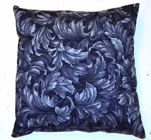 Handmade Home Decorating Blue Scroll Leaf Design Decorative Pillow - Picture 1 of 1