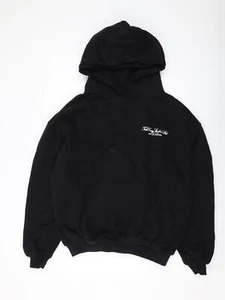 Sudadera con capucha suéter de algodón negro talla L Tela Cruz para hombre - Imagen 1 de 10