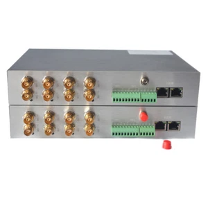4 HD SDI Ethernet RS422 over Fiber Optic Media Converters Transmitter Receiver - Imagen 1 de 8