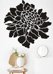 Peony Flower Wall Decal Flowers Line Art Floral Sticker Décor Living Room AA027 - Picture 1 of 3
