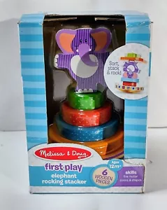 Apilador mecedor Melissa & Doug First Play elefante 6 piezas edad 12 meses en adelante - Imagen 1 de 2
