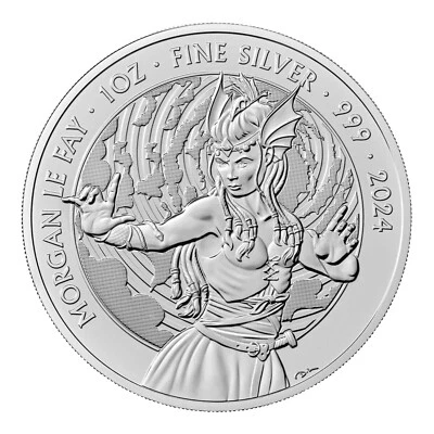 2024 Morgan Le Fay Miti e Leggende Gran Bretagna Fata Morgana 1oz argento 999 - Immagine 1 di 2