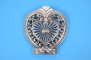 Brighton Designer Bright Heart 3 1/2" Silver Tone Metal Night Light Cover Only - Picture 1 of 13