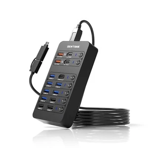 Powered USB Hub,14 Ports USB Data Hub Splitter with 6 USB 3.0 Port,4 Charging... - Picture 1 of 8