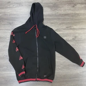 Mens M Airwalk Hoodie Black Red White Zip Snowboard Tags Soft Logo Thick - Picture 1 of 7