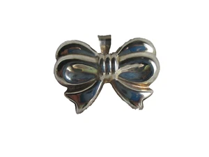 Vintage 1" 925Sterling Silver Bow Pendant/Pin - Picture 1 of 5