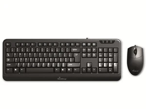MEDIARANGE USB-Tastatur- und Maus-Set MROS108, QWERTZ, schwarz - Bild 1 von 1