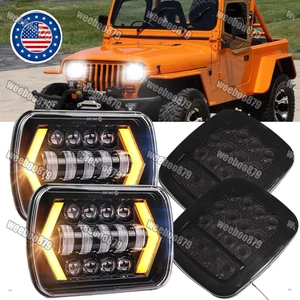 NEW 5X7 7X6 LED Headlights DRL & Tail Lights For Jeep Wrangler YJ 1987-95 S+ - Picture 1 of 15