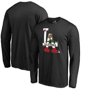 Men's Black Los Angeles Dodgers Hometown Collection Cali Flag Long Sleeve - Picture 1 of 3