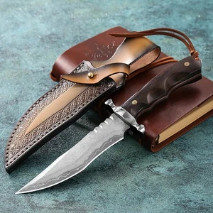 hunting Survival Knife with Sheath - Field Knife Fixed blade with full handle - Picture 1 of 7