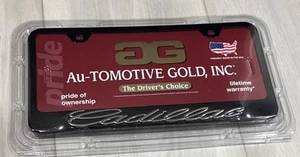 Cadillac License Plate Frame Stainless Steel BLACK Color- Au-tomotive Gold - Picture 1 of 2