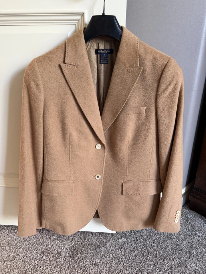 Blazer Brooks Brothers Mujer 10 Cabello Camel Marrón Italiano Piacenza Diseñador Foto 1 de 4