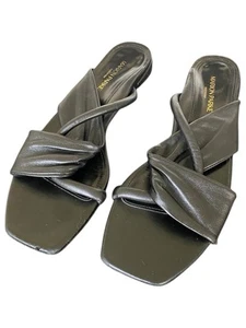 Marion Parke Size 40.5 9.5 Women’s Sandals Shoes Black Leather 1” - Picture 1 of 8