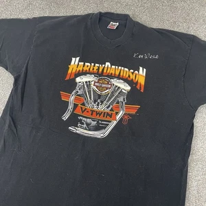 Vintage Harley Davidson T Shirt Mens XXL (Fits XL) 1987 V Twin Faded Key West FL - Picture 1 of 11