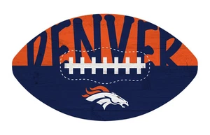 Denver Broncos 12" Football Shaped Sign - Picture 1 of 1