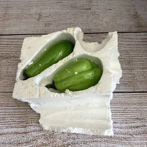 2x Vidrio artístico soplado a mano estilo Murano vintage pimienta verde 6,75" - usado - Imagen 1 de 2