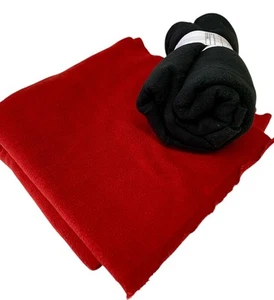 Lote de vellón tela poliéster costura manualidades juguetes muñecas osos de peluche rojo negro - Imagen 1 de 2