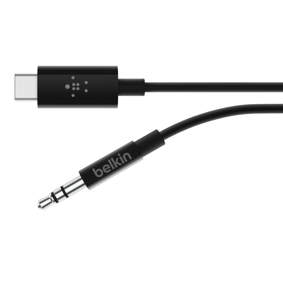 Belkin RockStar 3.5mm Audio Cable with USB-C Connector USB C Male 3.5mm Male Bla - Image 1 of 1