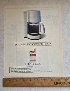 BASIC Cigarettes Magazine Print Ad Advertisement Vintage 1996 Basic Coffee Shop - Picture 1 of 2