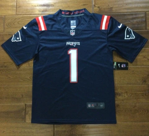 FREE SHIPPING Cam Newton #1 stitched navy blue On field Jersey NWT Cover
