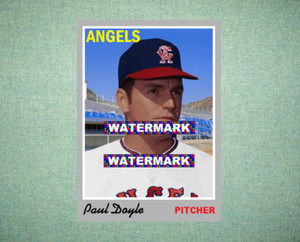 Paul Doyle California Angels 1970 Style Custom Baseball Art Card