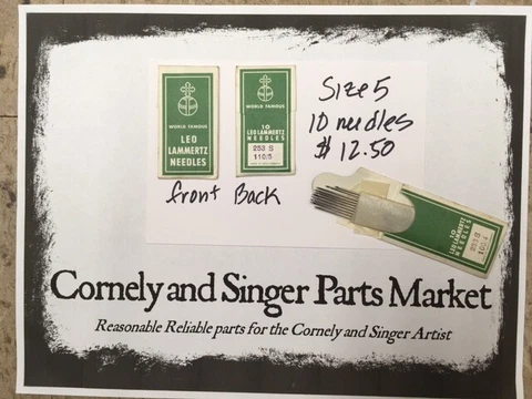 Cornely or Singer Hook Needles size 5 Cover