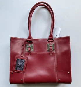 Wilson’s Leather Large Red All In One Tote Laptop Handbag No Strap Included NWT - Picture 1 of 10