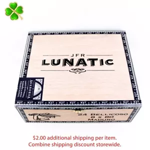 Caja de cigarros de madera vacía Lunatic Bellicoso Maduro 10,75" x 9" x 4" - Imagen 1 de 12