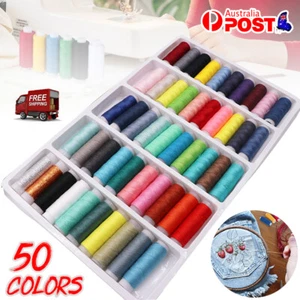 50X Roll Polyester Colors Sewing Thread Box Kit Set For DIY Sewing Machine Home - Picture 1 of 10