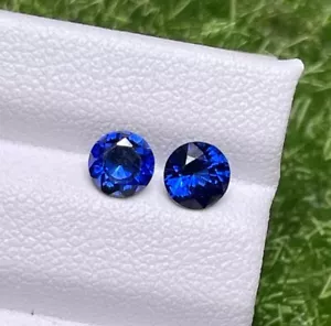 1.24CT Wonderful 5MM Round Natural Blue Sapphire Loose Gemstone - Picture 1 of 3