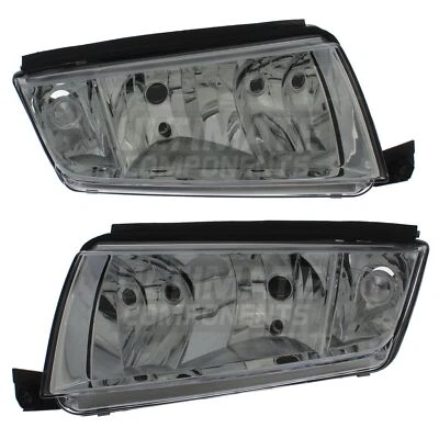 Skoda Fabia Headlights Mk1 Hatchback 2000-2007 Chrome Inner Headlamps 1 Pair - image 1 of 4