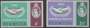 BERMUDA 1965 INTERNATIONAL COOPERATION YEAR STAMPS SC199-200 MNH - Picture 1 of 1