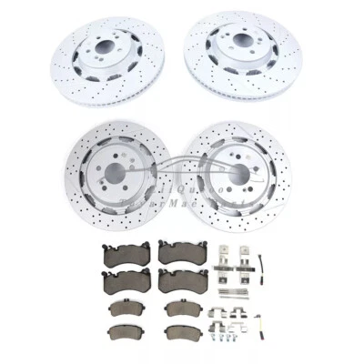 New For Mercedes Benz S63 & S65 AMG Front & Rear Brake Pads & Rotors Set  - Image 1 of 4