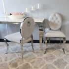 Krzesło Ludwik II glamour silver z kołatką - nowoczesne krzesła pikowane kryszta