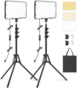 2 Pack Led Video Light With 63'' Tripod Stand 25008500k Dimmable Photography Stu - Picture 1 of 7