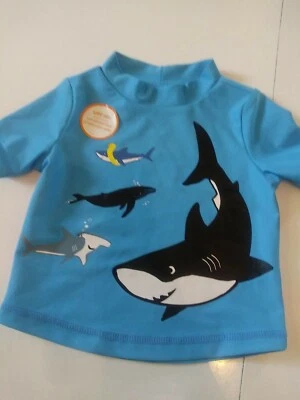 Top de natación manga corta Just One You Boys talla 3 meses azul tiburones Foto 1 de 4