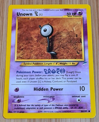 Unown [L] # 86/105 (Icognito [L]) Common Neo Destiny 2002 EN Near Mint Vintage - Bild 1 von 2