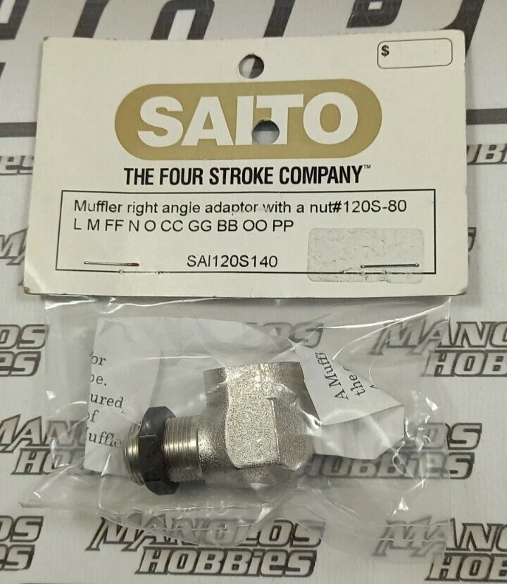 Saito Engines Muffler Right Angle Adapter 120-180 300 SAI120S140
