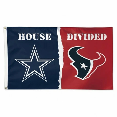 Dallas Cowboys vs Houston Texans House Divided Flag 3x5 FT Football Flag Cover