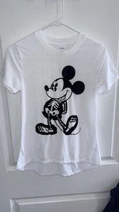 Disney Mickey Mouse Skeleton T-shirt Women’s Size XSmall (White) Tee - Picture 1 of 6
