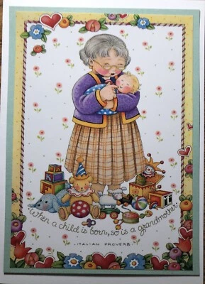 Tarjeta de felicitación hecha a mano Mary Engelbreit - Cuando nace un niño  Foto 1 de 3