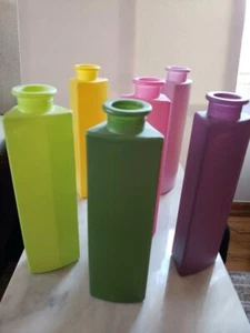 IKEA Bottle Vases - Yellow, Green, Purple, Light Purple, Forest Green, Pink -1pc - Picture 1 of 12