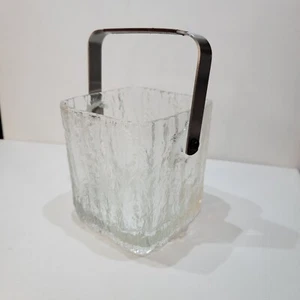 Vintage MCM Hoya Japan Eiskübel Quadratisch Glas Barware Persönlich - Bild 1 von 12