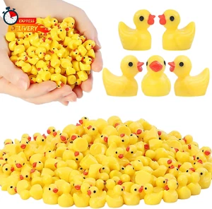 100Pcs Mini Resin Ducks, Tiny Ducks Figurines Bulk for Miniature Dollhouse Decor - Picture 1 of 12